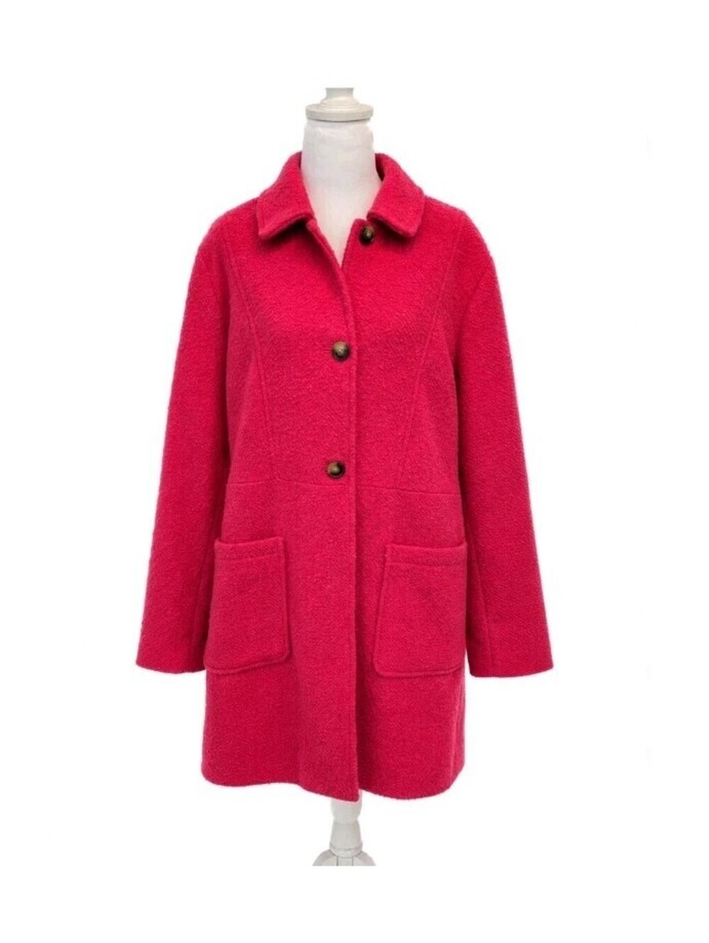 Lauren Conrad LC XXL Pink Wool Blend Coat Peacoat Button Front Pockets Jacket